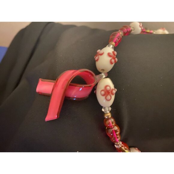 Cause & Charm: Breast Cancer Survivor Gift Set | Murano Beaded Necklace, Sunwest - Picture 3 of 8